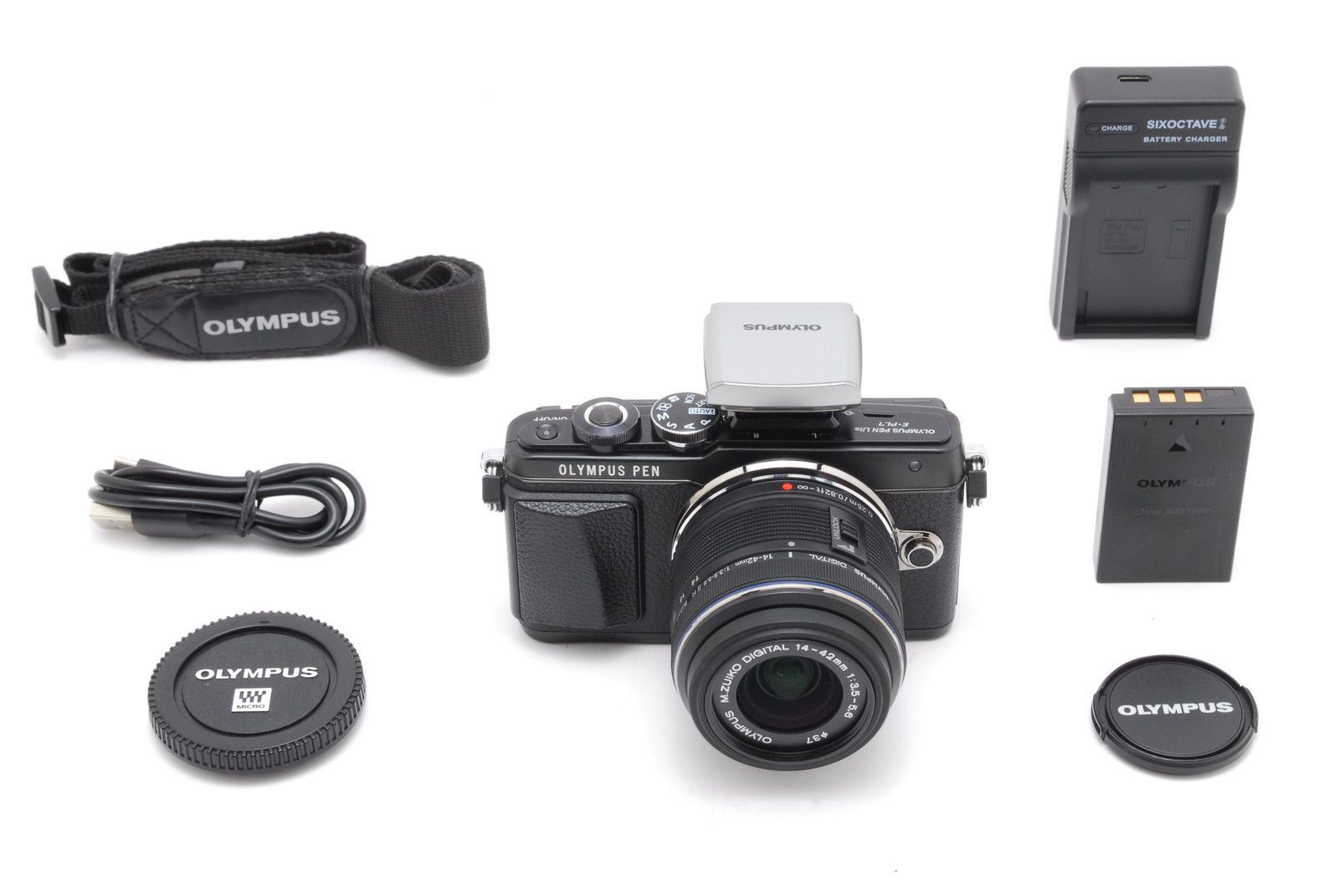 【美品】Olympus オリンパス PEN Lite E-PL7 Black Digital Camera 14-42mm
