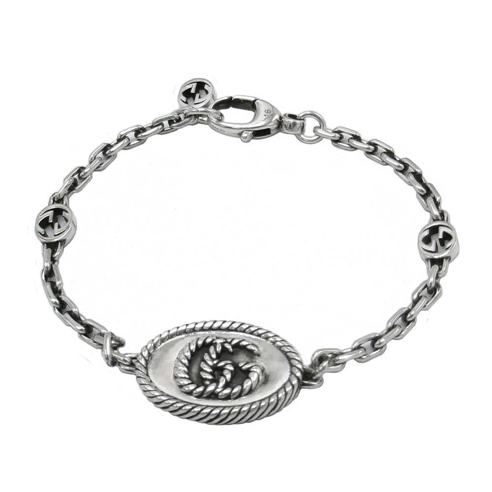 【新品】【紙袋付き】グッチ ブレスレット 【#16】 アクセサリー GUCCI GG MARMONT Ag925 シルバー ロゴ ブレスレット 627749 J8400 701 (シルバー系) アウトレット メンズ