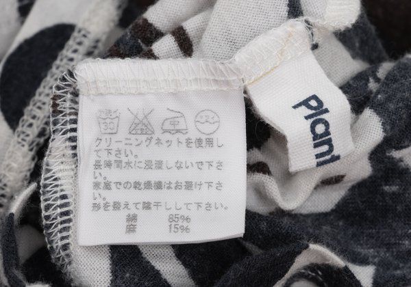 プランテーションPlantation 幾何学プリント半袖Tシャツ 紺茶白M プランテーションPlantation 幾何学プリント半袖Tシャツ 紺茶白M