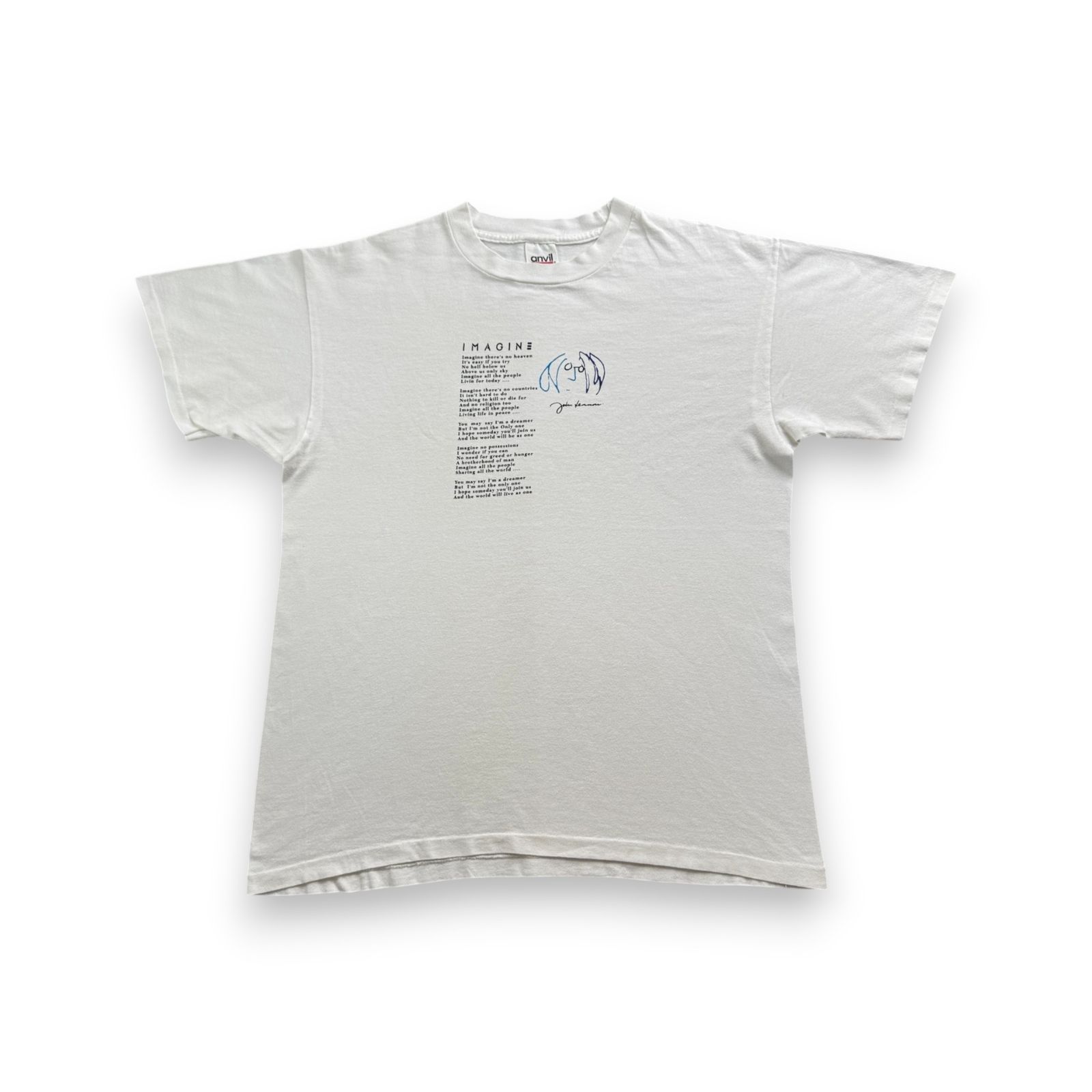 90s ジョンレノン IMAGINE JOHN LENNON ビンテージ Tシャツ イマジン the beatles ビートルズ 白 USA製 歌詞 anvil L シングルステッチ バンドT ba-t-2505-011 17,612円