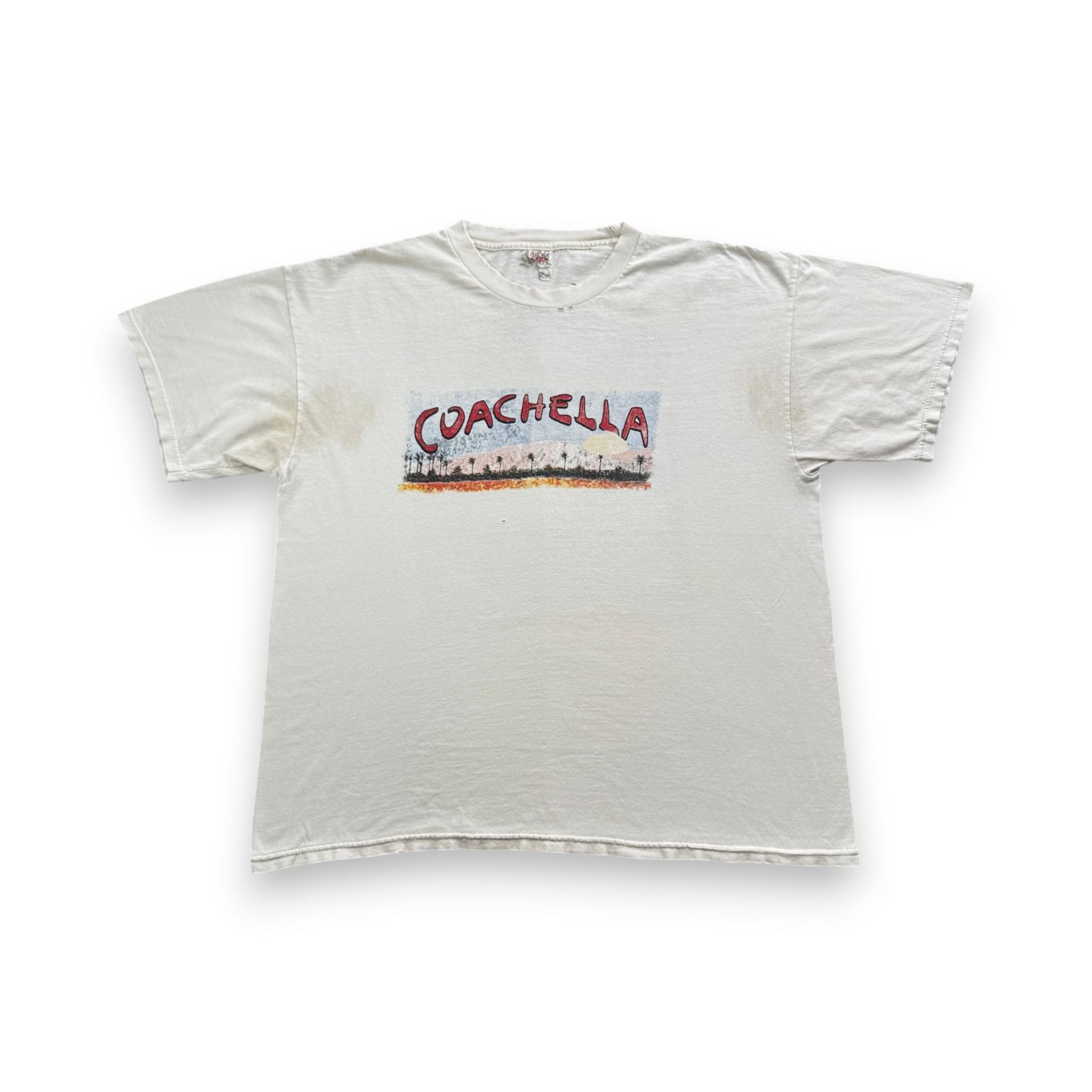 00s Coachella コーチェラ ビンテージ Tシャツ ボロ PRINCE 2008 フェス バンドT 公式 半袖 古着 y2k 白 ba-u-2505-012