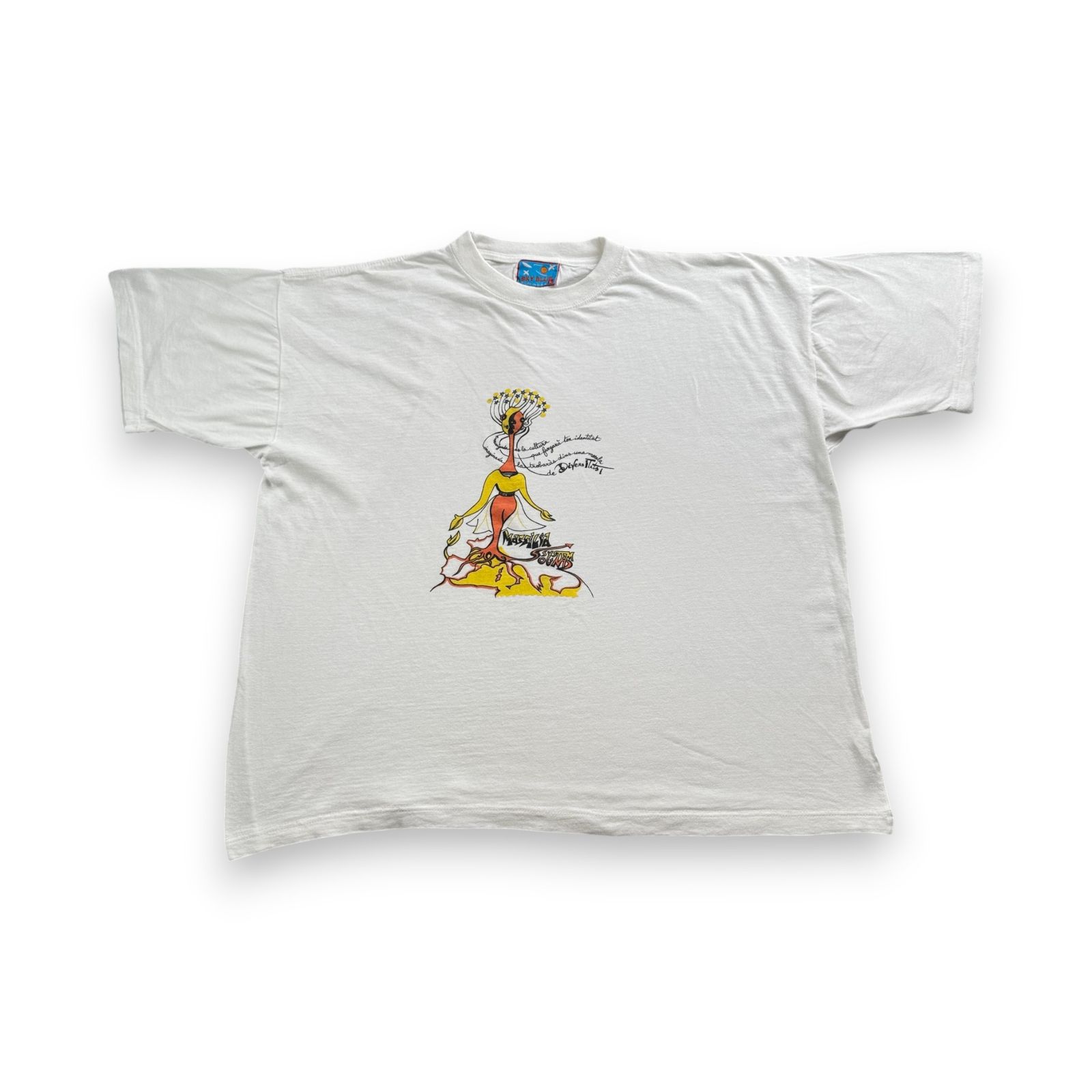 Massilia Sound System マッシリア サウンド システム レゲエ バンド フランス ビンテージ Tシャツ 半袖 古着 y2k アートT L USA 白 SKY BLUE ba-u-2505-063
