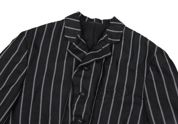 コムデギャルソン オムプリュスCOMME des GARCONS HOMME PLUS ポリコードデザインストライプジャケット 黒白S