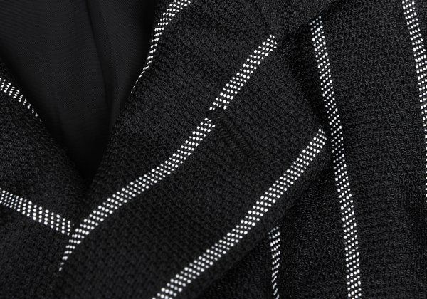 コムデギャルソン オムプリュスCOMME des GARCONS HOMME PLUS ポリコードデザインストライプジャケット 黒白S