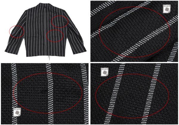 コムデギャルソン オムプリュスCOMME des GARCONS HOMME PLUS ポリコードデザインストライプジャケット 黒白S
