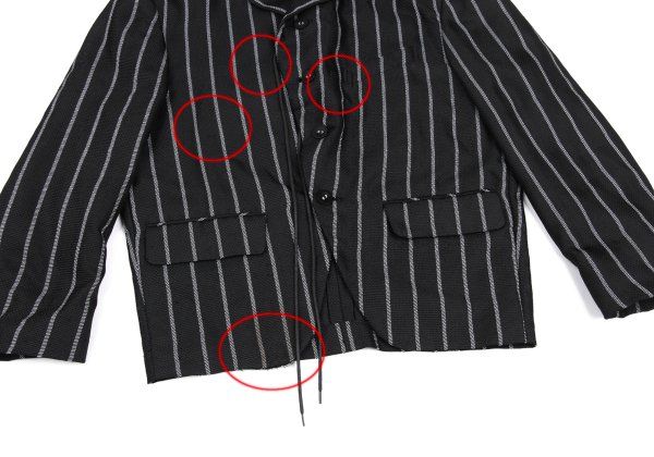 コムデギャルソン オムプリュスCOMME des GARCONS HOMME PLUS ポリコードデザインストライプジャケット 黒白S