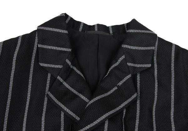 コムデギャルソン オムプリュスCOMME des GARCONS HOMME PLUS ポリコードデザインストライプジャケット 黒白S