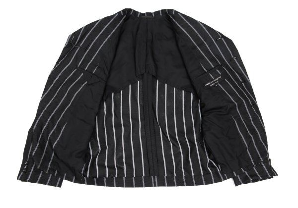 コムデギャルソン オムプリュスCOMME des GARCONS HOMME PLUS ポリコードデザインストライプジャケット 黒白S
