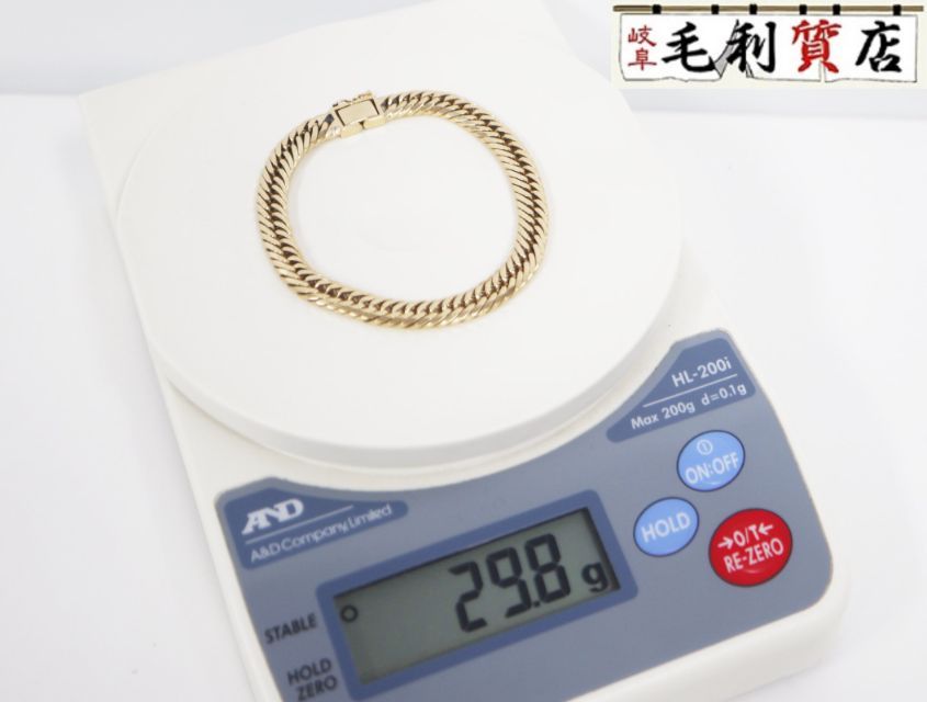 K18 キヘイ 喜平 ブレスレット 8面トリプル 29.8g 8メントリプル 18金 イエローゴールド 750 YG 【中古】 ジュエリー