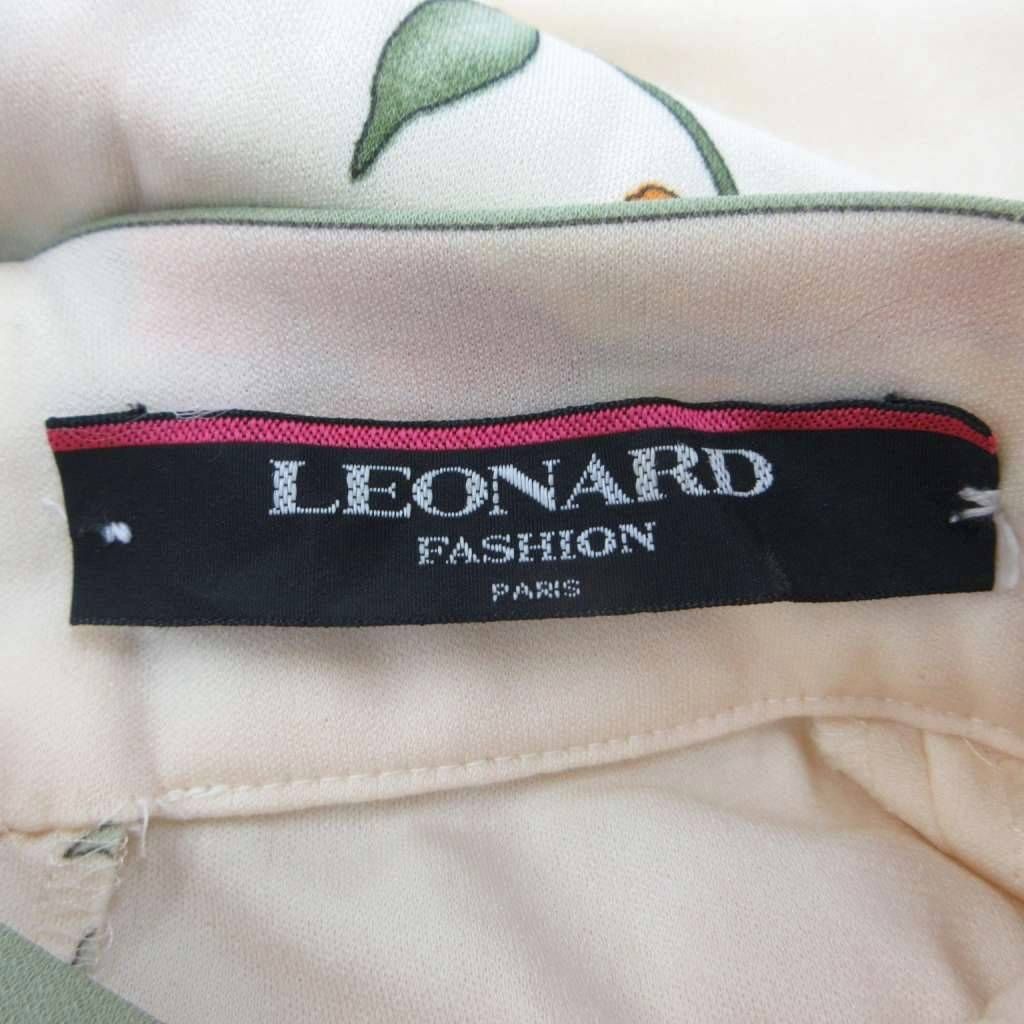 レオナール LEONARD カットソー LL ベージュ マルチカラー 花柄 ハイネック 半袖 Tシャツ /PP ■GY44｜詳細画像