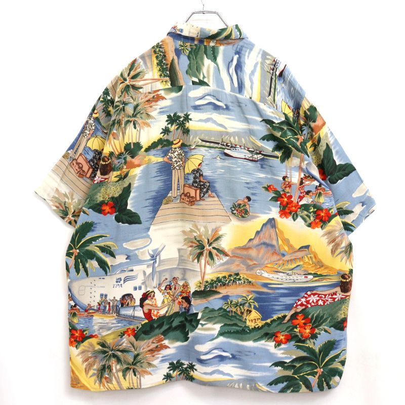 90s ハワイ製 vintage Reyn Spooner 総柄 レーヨン アロハシャツ