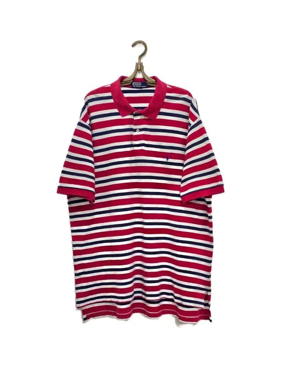 USA POLO Ralph Lauren レッド ネイビー ストライプ PK