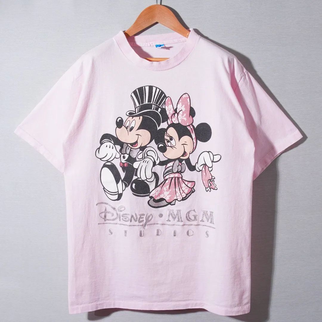 90s USA製 ディズニー Disney Tシャツ XL ライトピンク ユニセックス