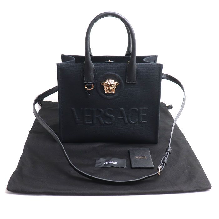 VERSACE ヴェルサーチ ラ メデューサ スモール ハンドバッグ ブラック