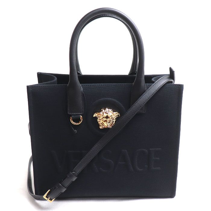 ヴェルサーチハンドバッグ 黒　送料込み VERSACE ヴェルサーチ ラ メデューサ スモール ハンドバッグ ブラック