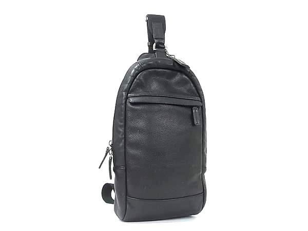 COACH コーチ ボディバッグ キャムデン コンバーチブル スリング F70922 ブラック系 レザー メンズ シルバー金具 美品