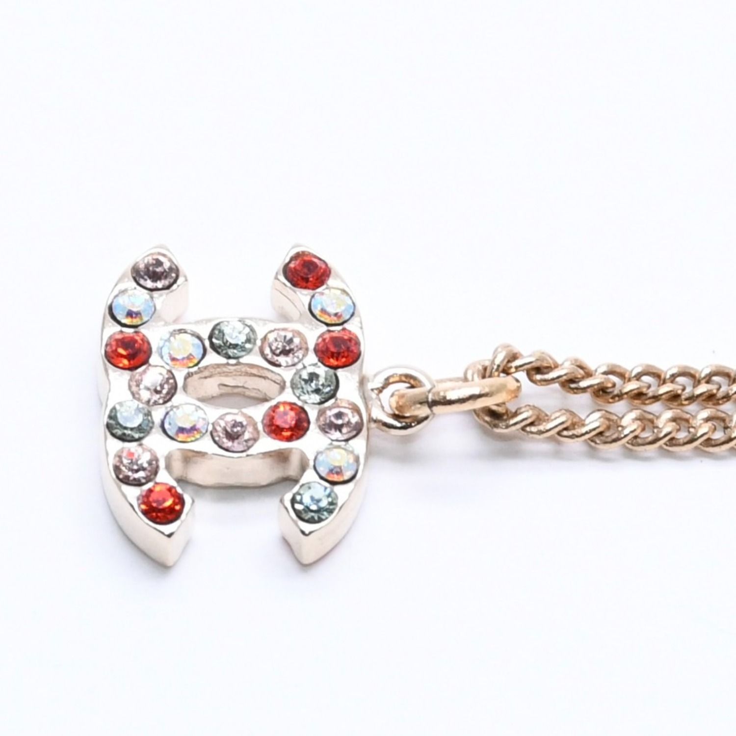 極美品 CHANEL シャネル ネックレス ココマーク ラインストーン 04A