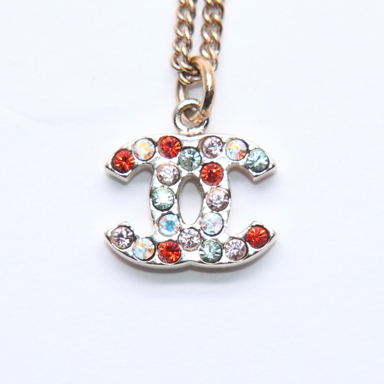 極美品✨ CHANEL ネックレス ココマーク ライトストーン 刻印 極美品 CHANEL シャネル ネックレス ココマーク ラインストーン 04A