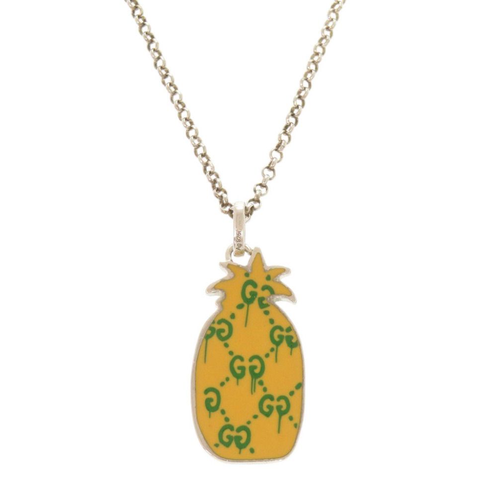 美品 グッチ ゴースト パイナップル シルバー925 ネックレス シルバー 0830 GUCCI