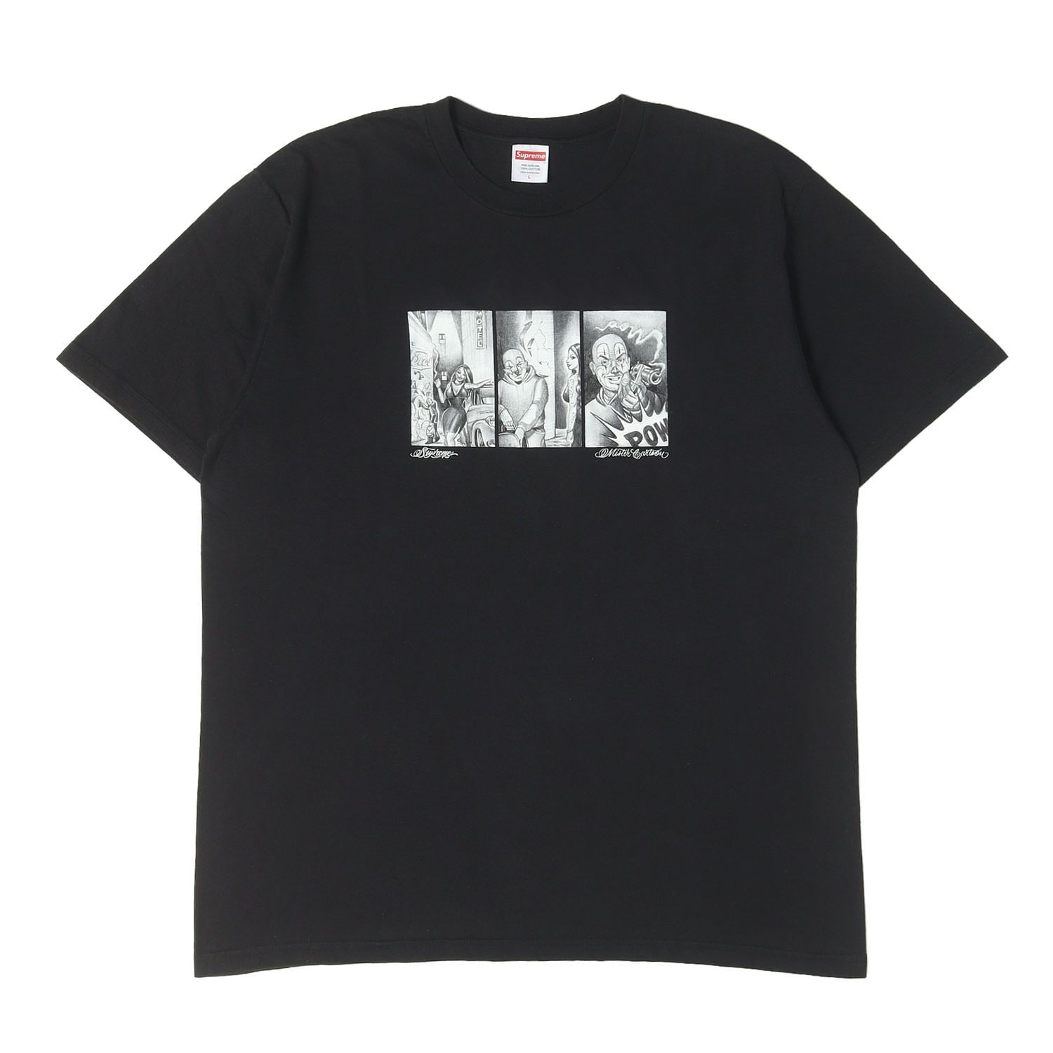 Supreme シュプリーム Tシャツ ブラック 黒 サイズ:L 24AW Mister Cartoon イラストグラフィック クルーネック Tシャツ Pow Tee トップス カットソー 半袖 コラボ【メンズ】【中古】