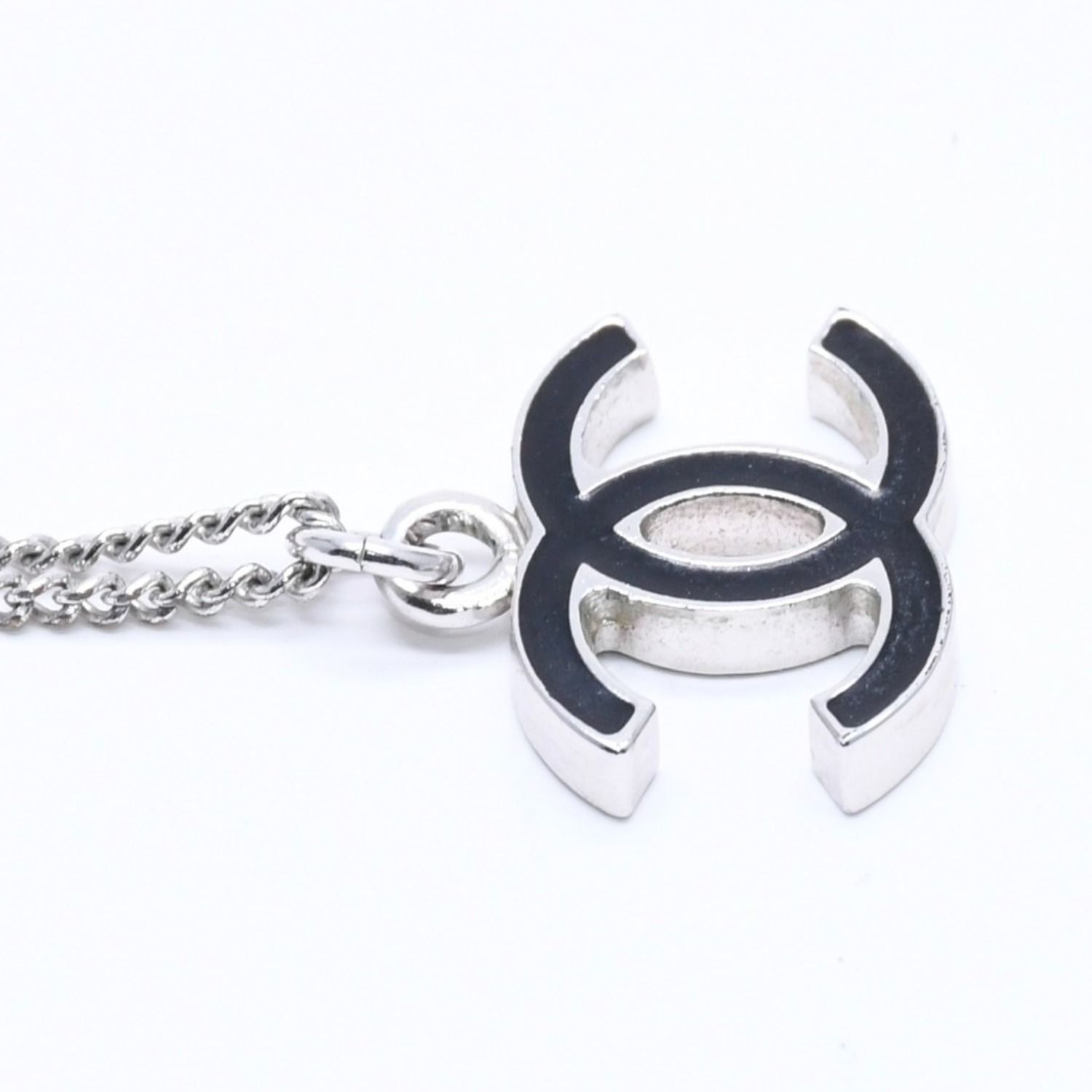 CHANEL シャネル ネックレス ココマーク ブラック シルバー 05V刻印