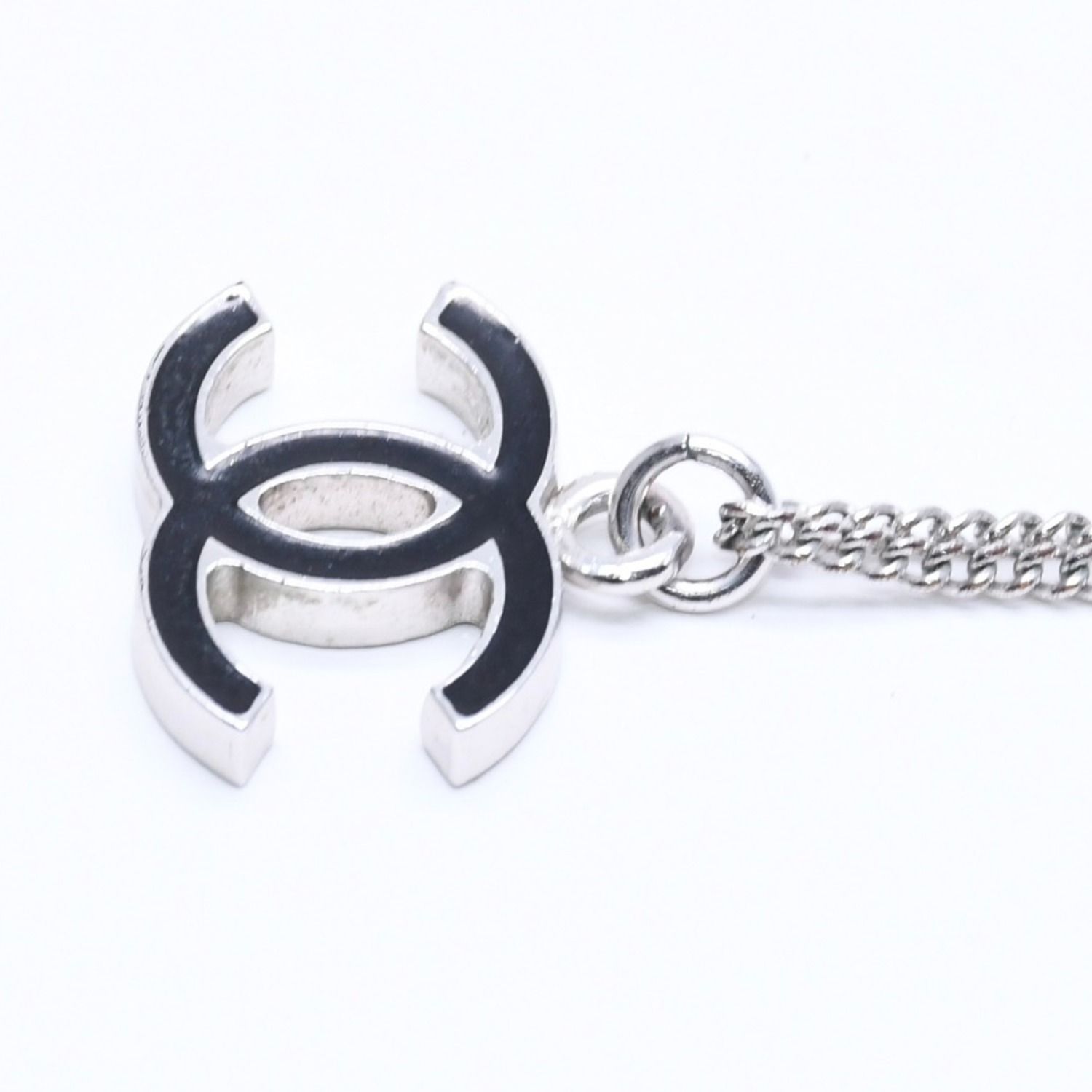 CHANEL シャネル ネックレス ココマーク ブラック シルバー 05V刻印 