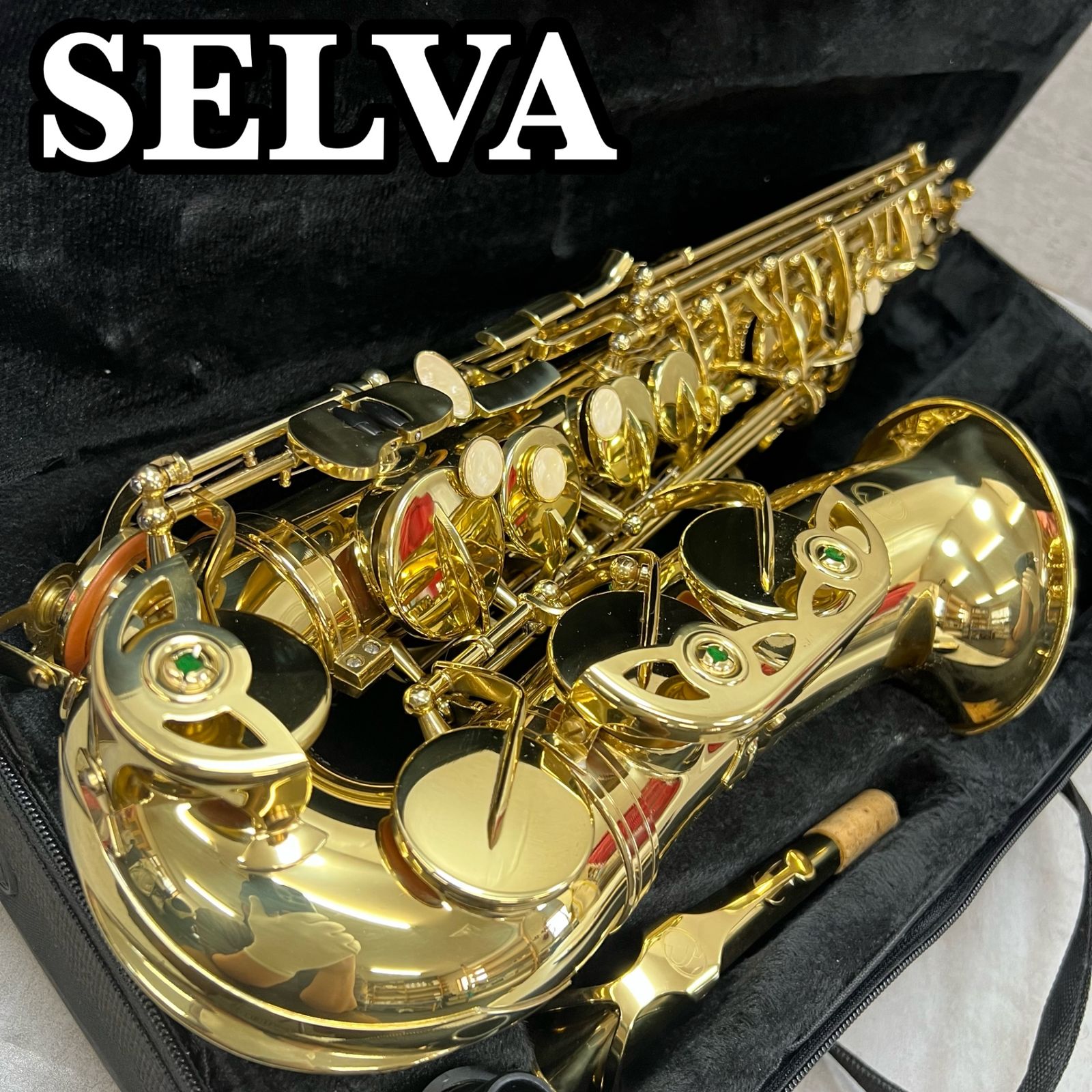 美品　SELVA　アルトサックス　彫刻あり　管楽器　ラッカー　セミハードケース　セルバ　セルヴァ　ALTO SAXOPHONE