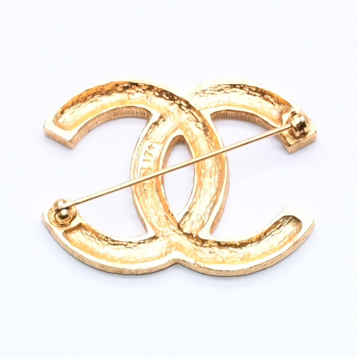 極美品 CHANEL シャネル ブローチ ラインストーン ココマーク 9.9g GP