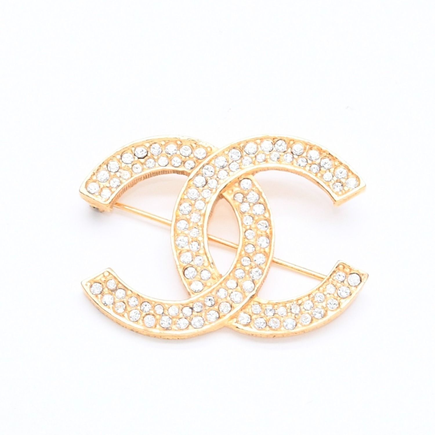 極美品 CHANEL シャネル ブローチ ラインストーン ココマーク 9.9g GP