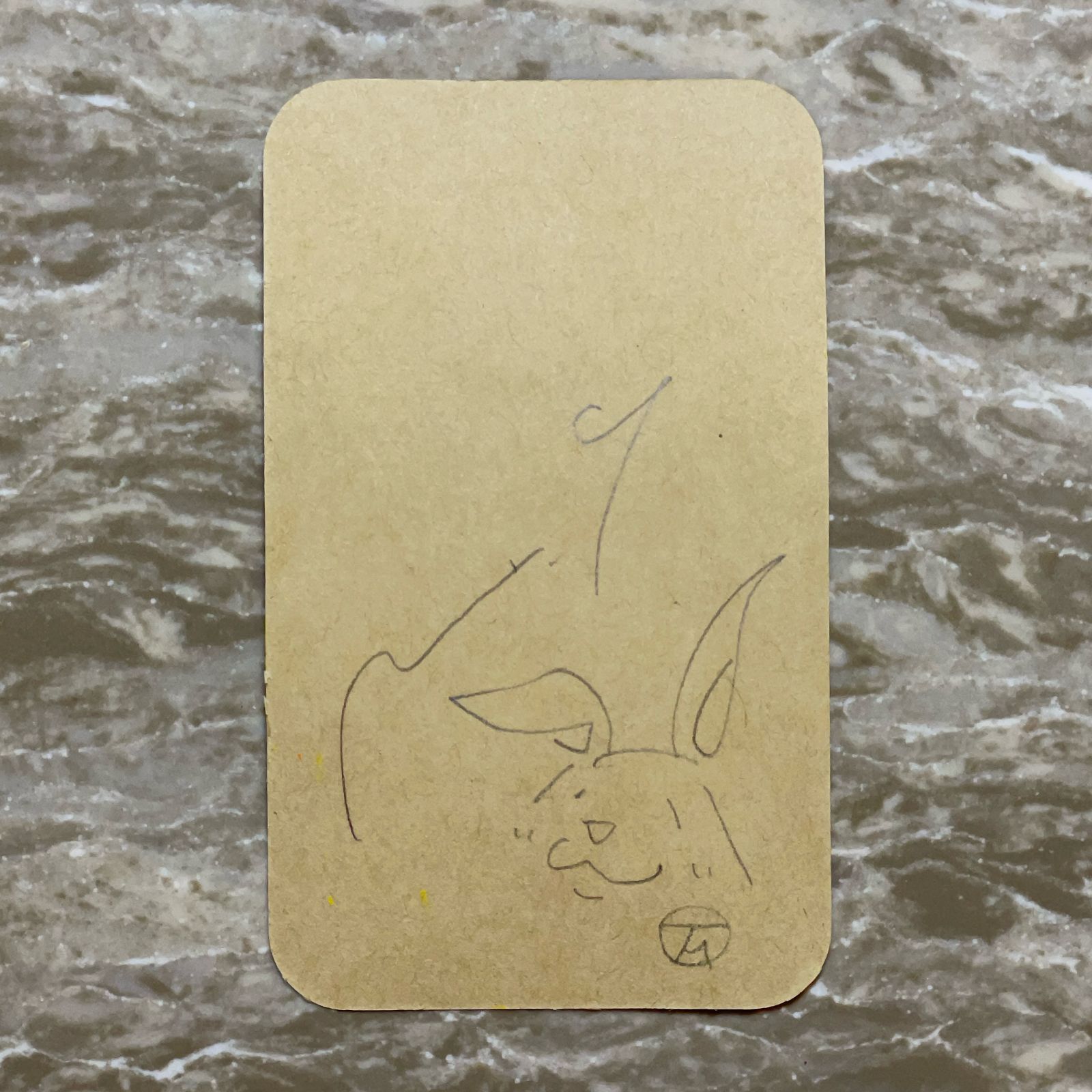 高野学 原画「moon and rabbit」SM号 高野マナブ 原画｜名刺サイズ ドローイング Drawing アクリルクレヨン
