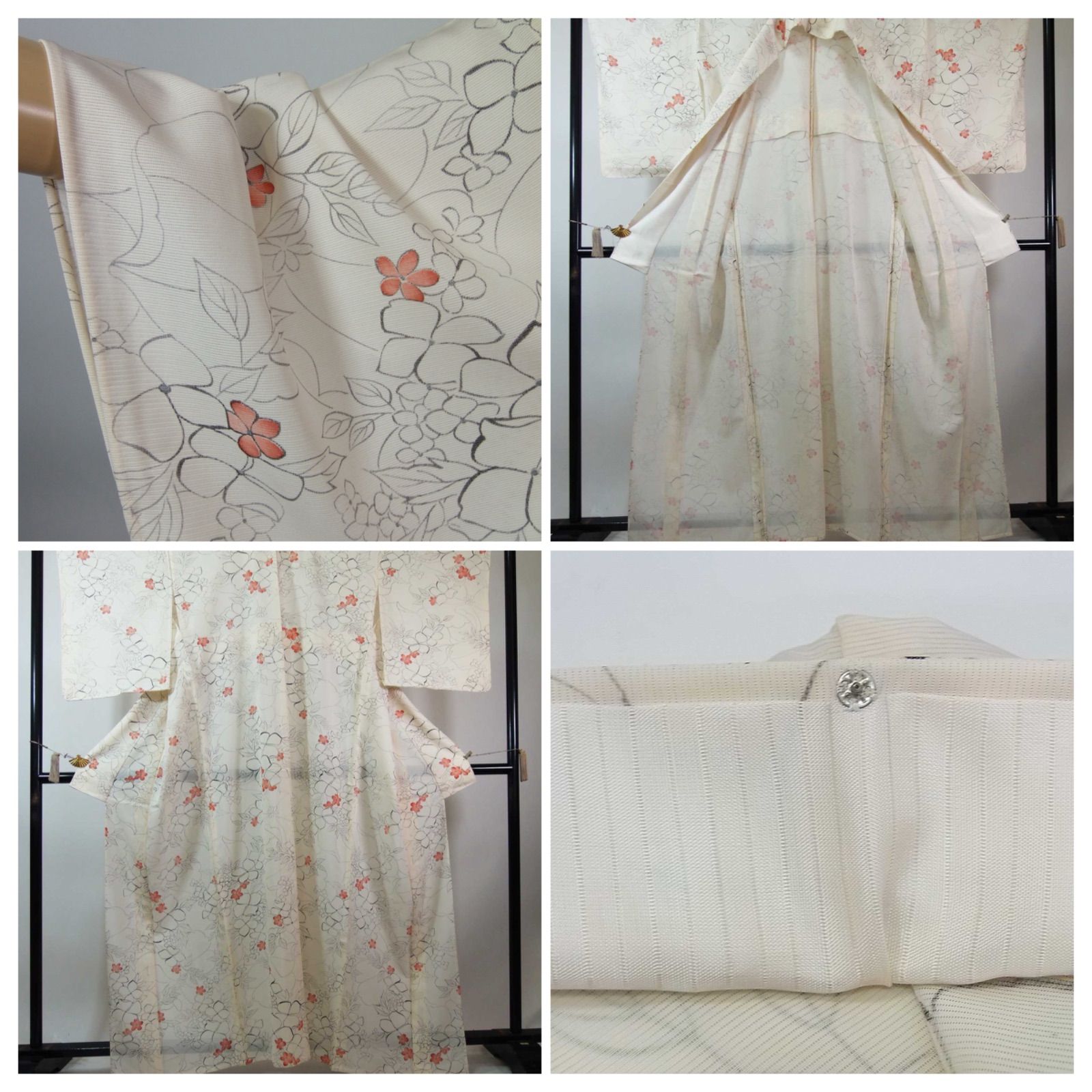 優花の夏 駒絽 夏小紋 花文様 正絹 アイボリー 夏名古屋帯 美品 - メルカリ