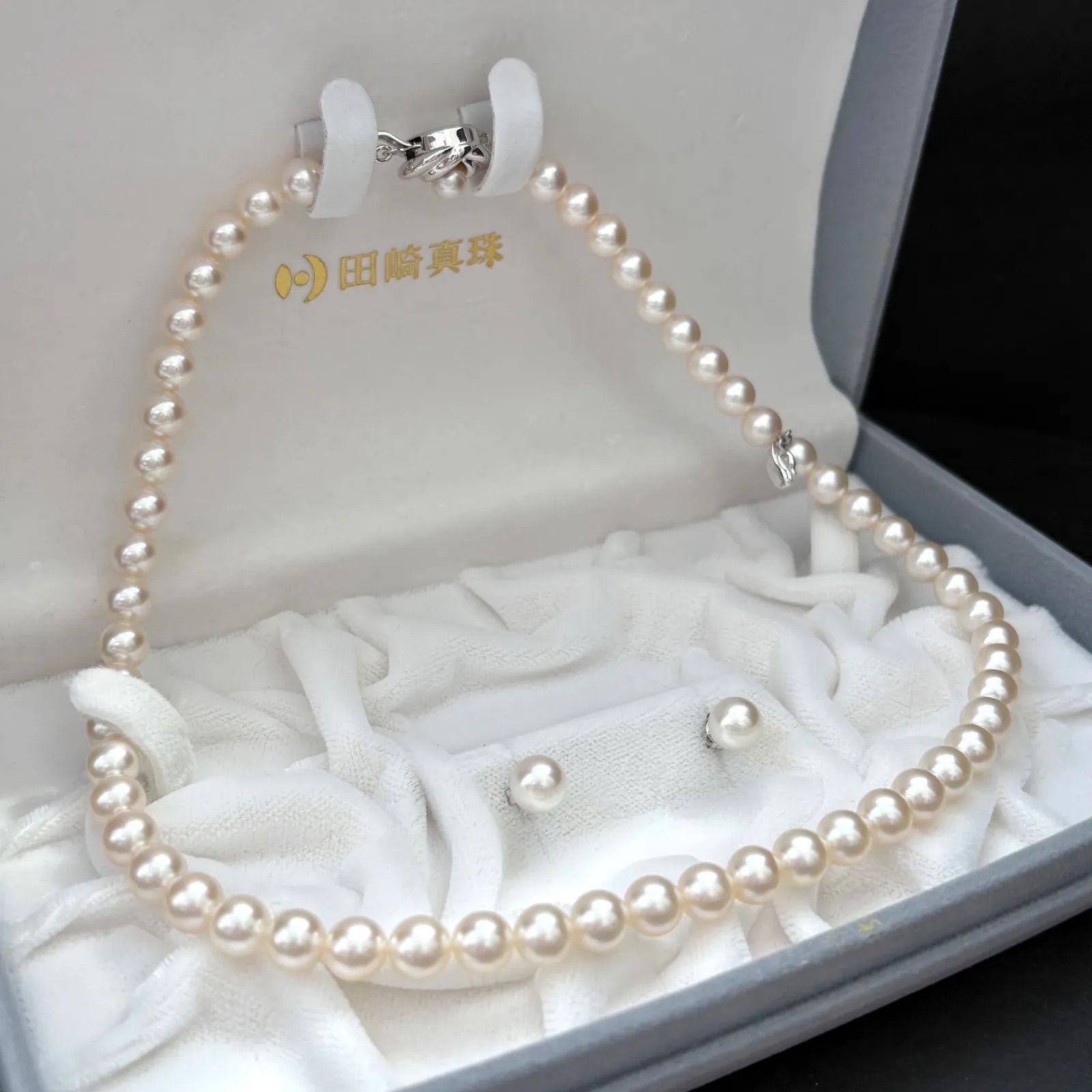 極上テリ】TASAKI タサキ アコヤ真珠 ネックレス スワンチャーム K14WG