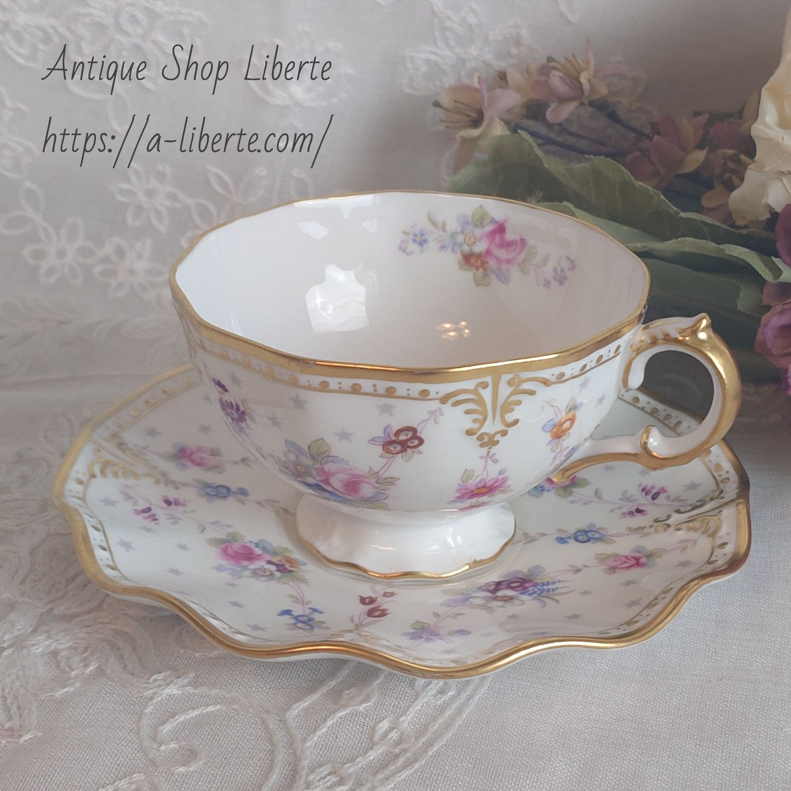 Royal Crown Derby（ロイヤルクラウンダービー） Cup&saucer Royal Antoinette ロイヤルアントワネット カップ＆ソーサー 10,350円