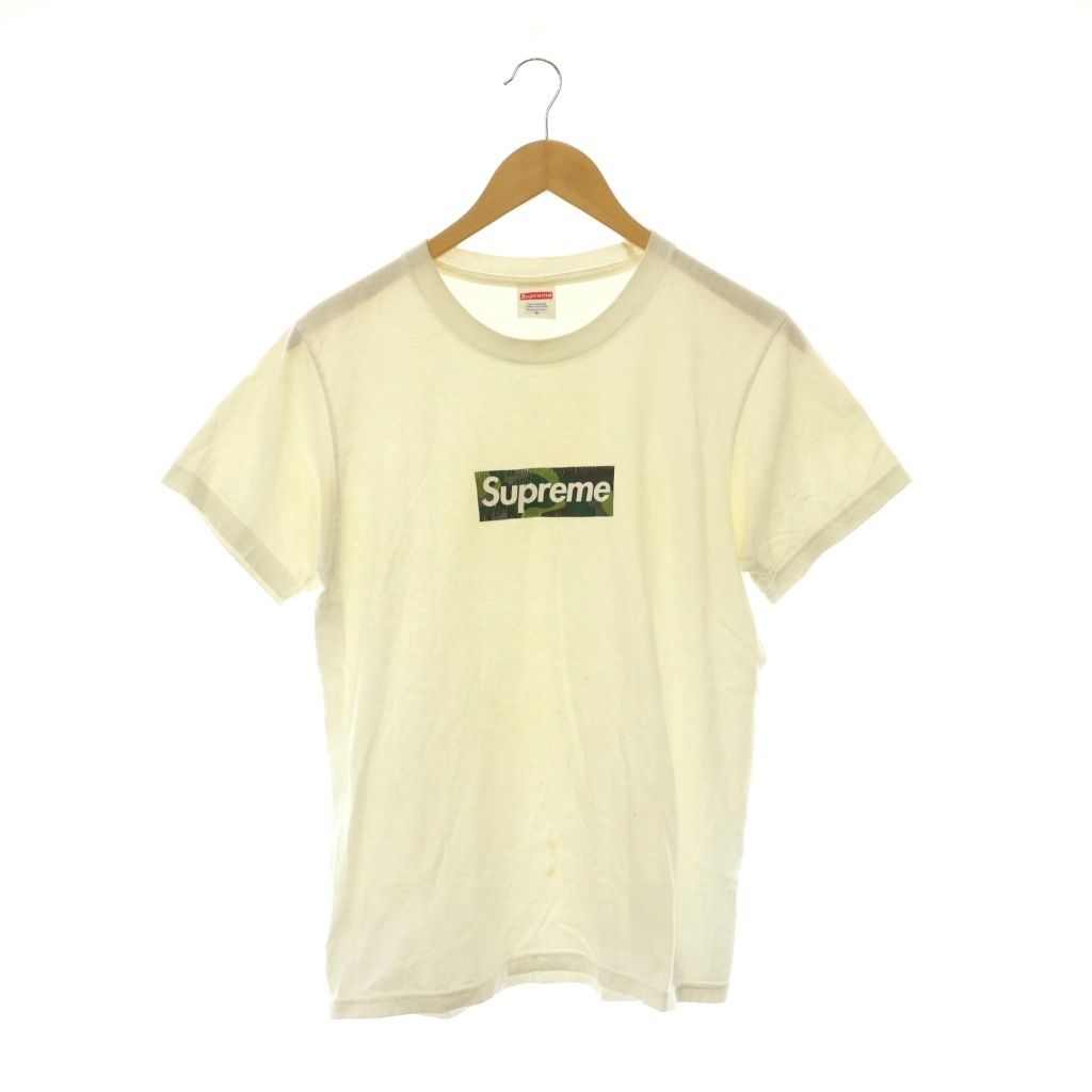 シュプリーム SUPREME box logo tee camo Tシャツ カットソー 半袖 ロゴ カモフラ 迷彩 S ホワイト マルチカラー /DO ■GY01