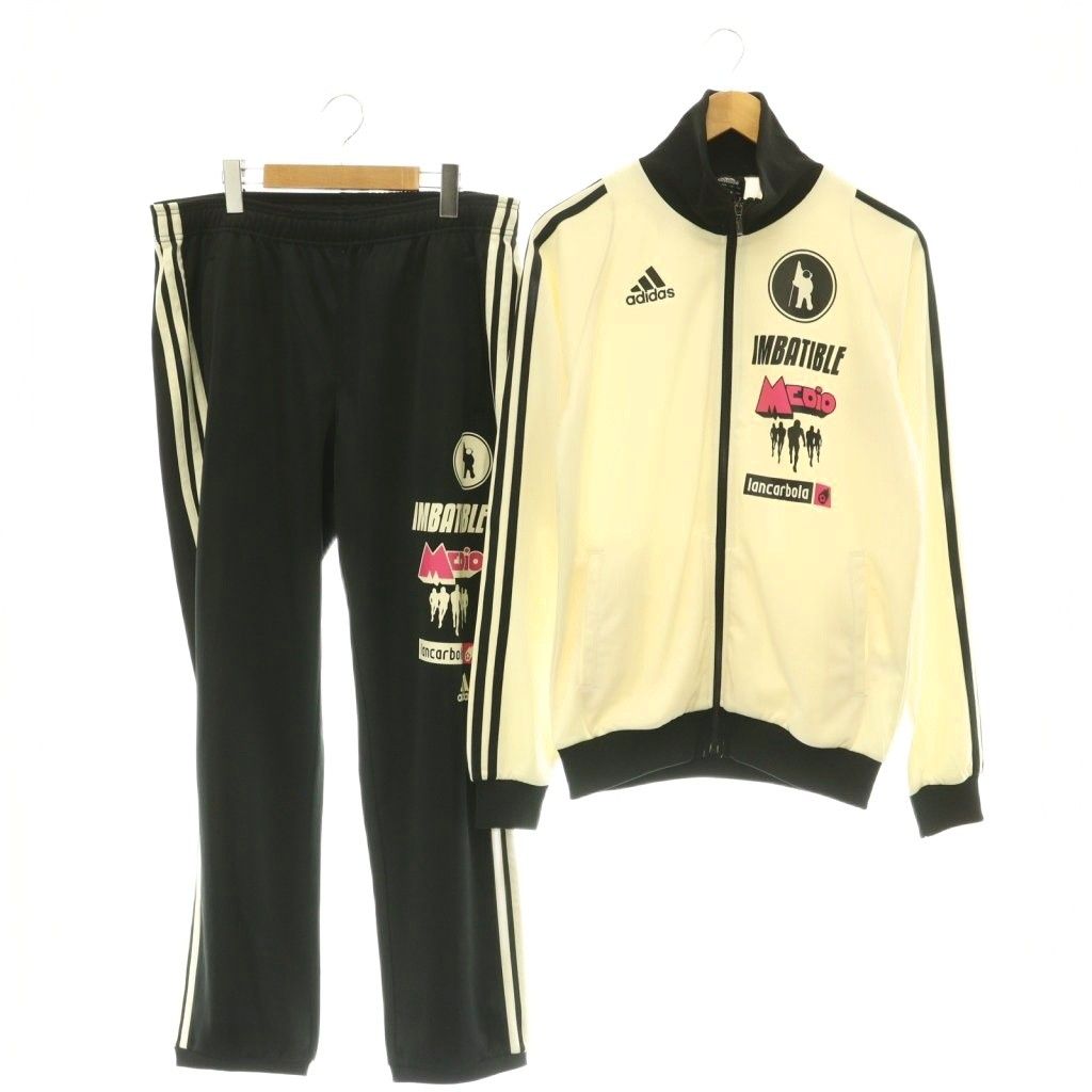 アディダス adidas セットアップ ジャージ トラックジャケット パンツ ライン ロゴ XO 白 黒 JD1036 /CX ■GY18