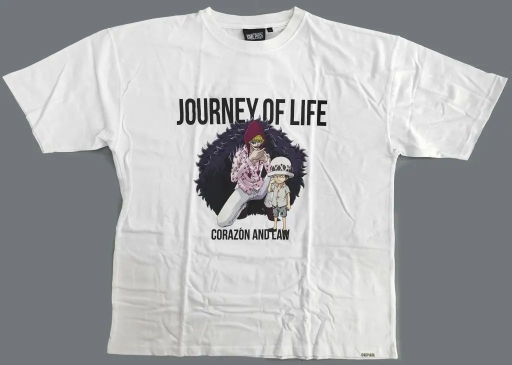 【中古】Tシャツ コラソン＆ロー Tシャツ ホワイト Lサイズ 「ワンピース×ヴィレッジヴァンガード」