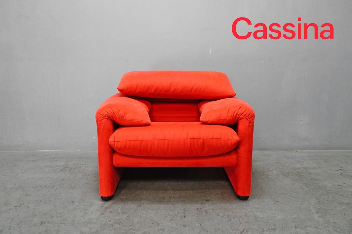 展示美品 Cassina(カッシーナ) 675-1P MARALUNGA(マラルンガ) 1人掛ソファ(1シーター) レッド 61.6万010708 108,900円