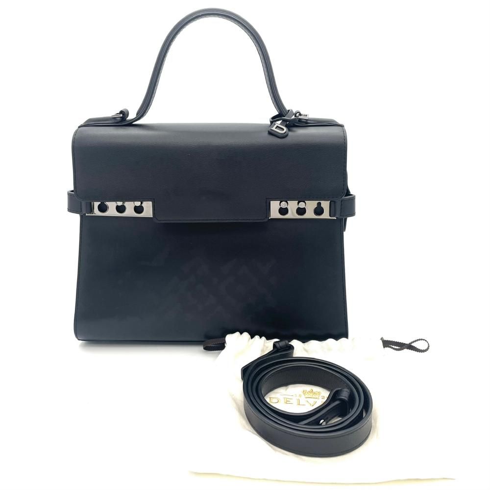デルヴォー DELVAUX タンペート MM ハンドバッグ レザー ブラック【中古】