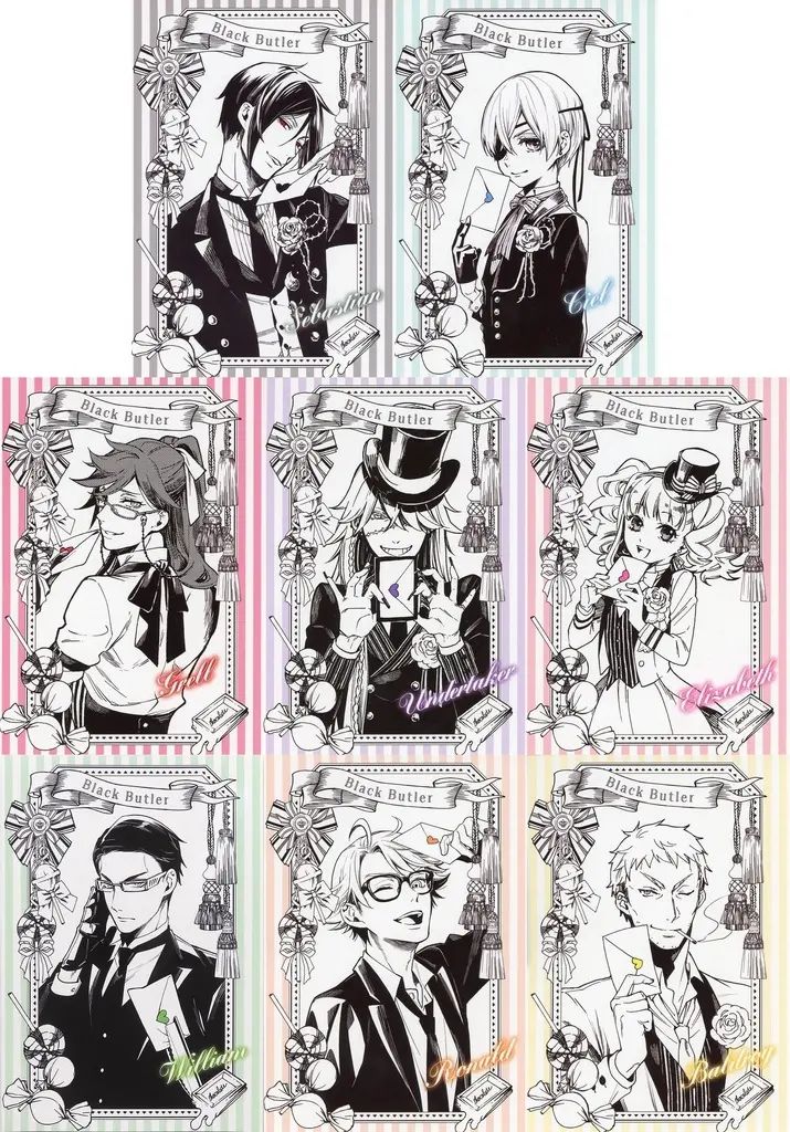 【中古】キャラカード 全8種セット キャラクターブロマイド 「黒執事 Black Label POP UP STORE 2018」 グッズ購入特典