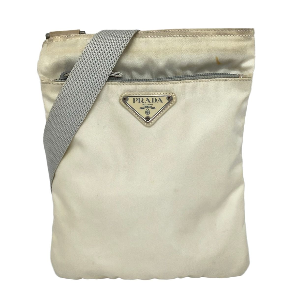 PRADA(プラダ) ショルダーバッグ - アイボリー×グレー ミニバッグ/マチなし 6,560円