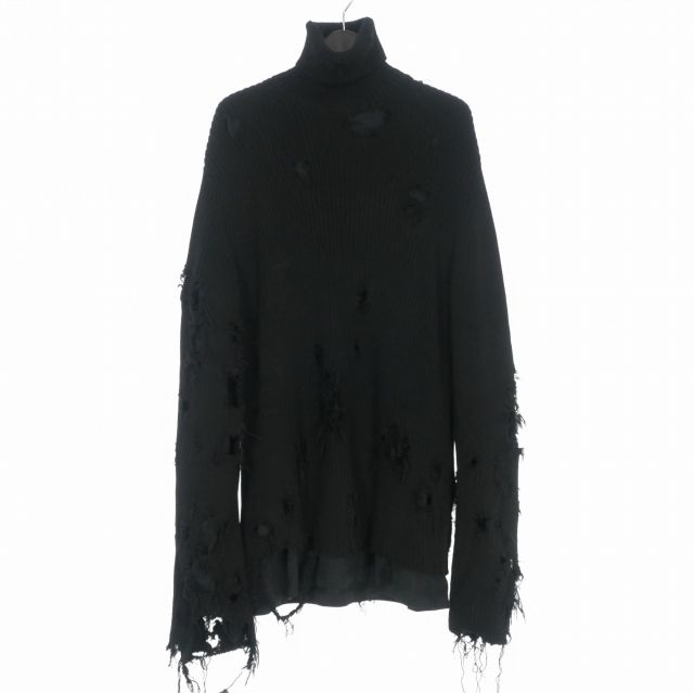 バレンシアガ BALENCIAGA デストロイ加工 タートルネック ニット