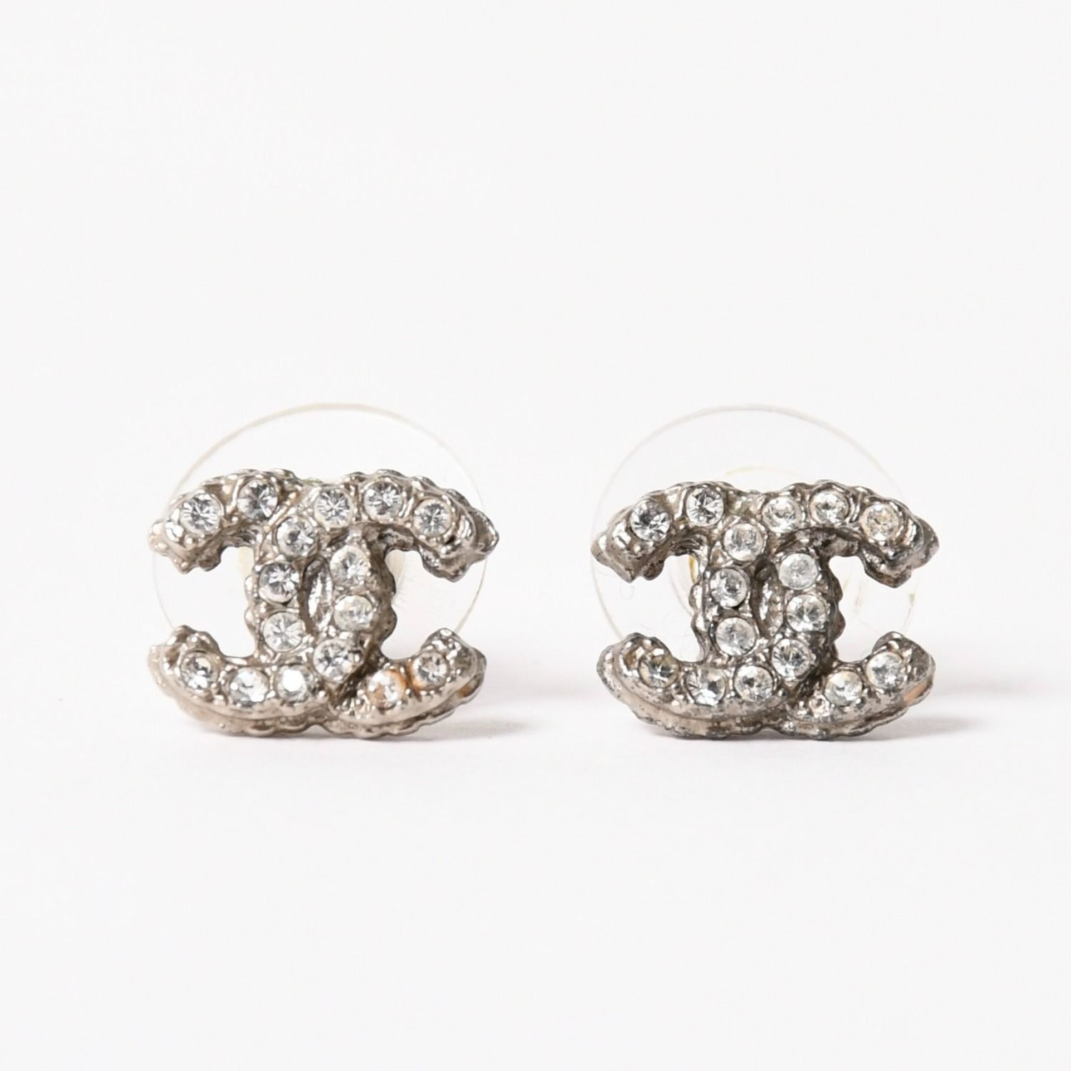 CHANEL シャネル ピアス イヤリング ココマーク ラインストーン メタル