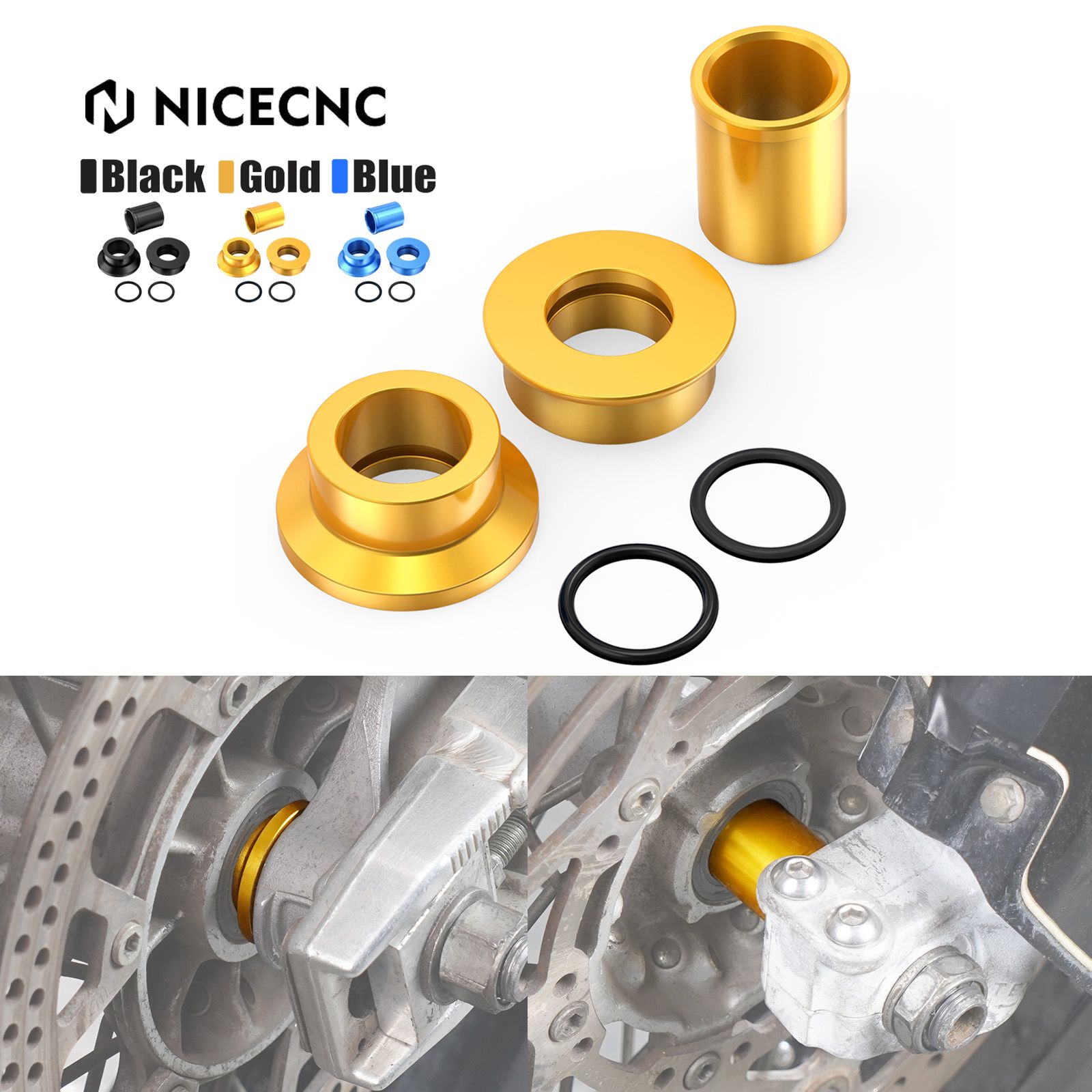 NICECNC スズキ DRZ400SM/DRZ400S/DRZ400E 用 フロントリアホイールスペーサー 2000-2024