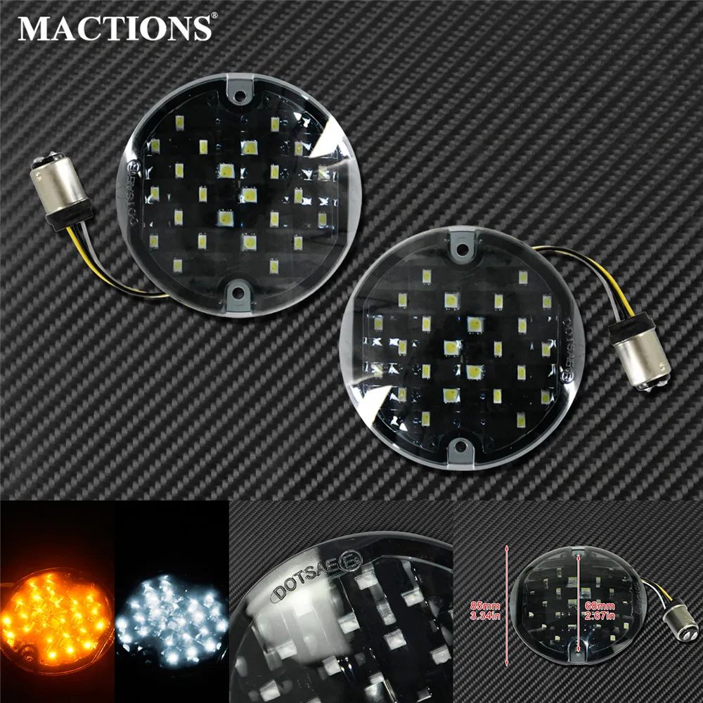 ハーレー用 1157 LED ターン信号パネルライト 3-1/4 フラットランプ