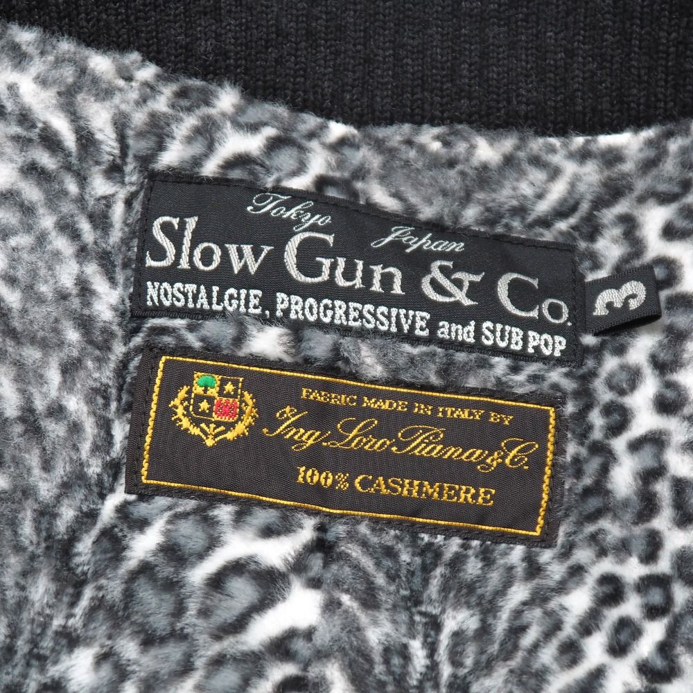 □美品□slowgun スロウガン スタジャン サイズ3 カシミヤ 羊革 切替