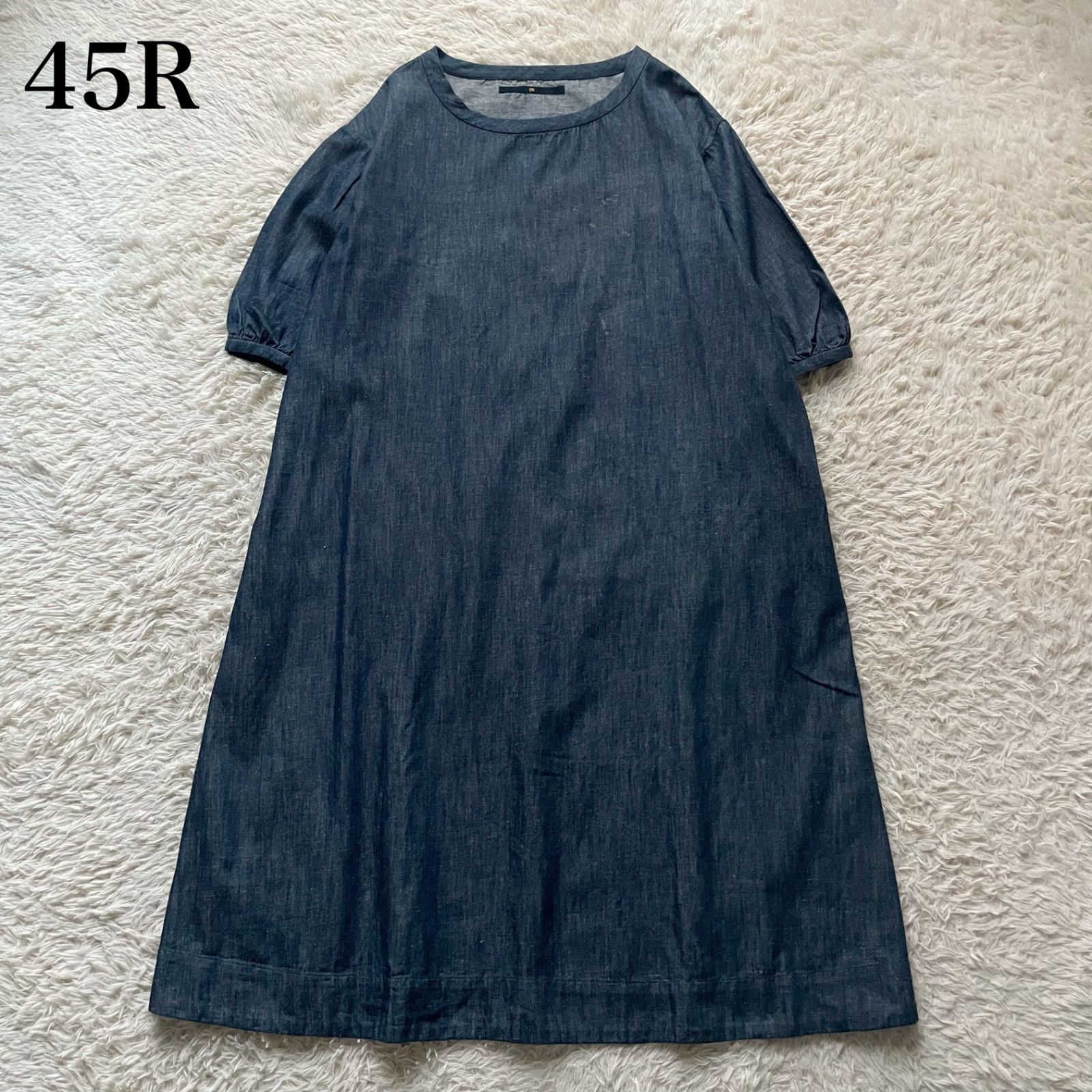 45Rのインディゴワンピース 45R 45rpm フォーティファイブアール 藍染め 綿100% デニムワンピース