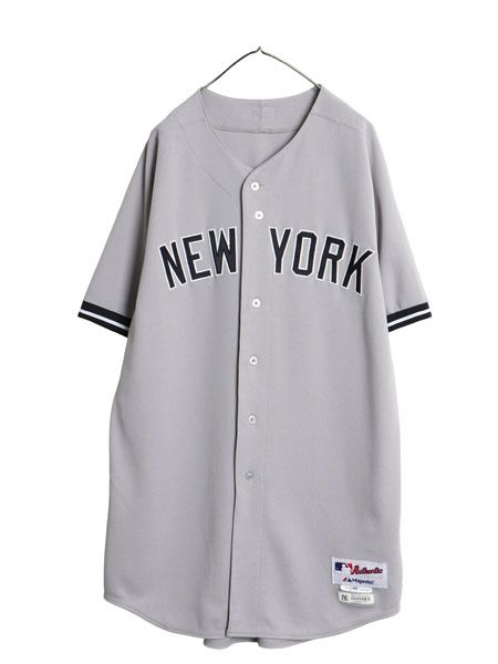 USA製 ヤンキース ベースボール シャツ メンズ XXXL 程/ MLB オフィシャル マジェスティック 大リーグ ユニフォーム ジャージ 大きいサイズ
