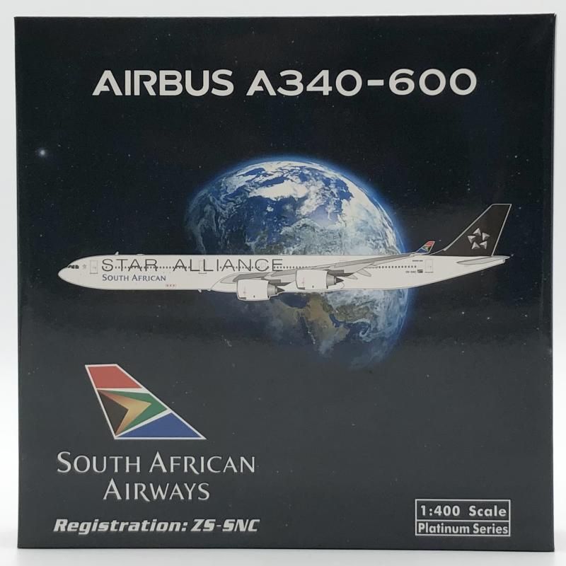 【中古】開封 1/400 エアバスA340-600 南アフリカ航空 特別塗装 スターアライアンス ZS-SNC phoenix フェニックス[17]