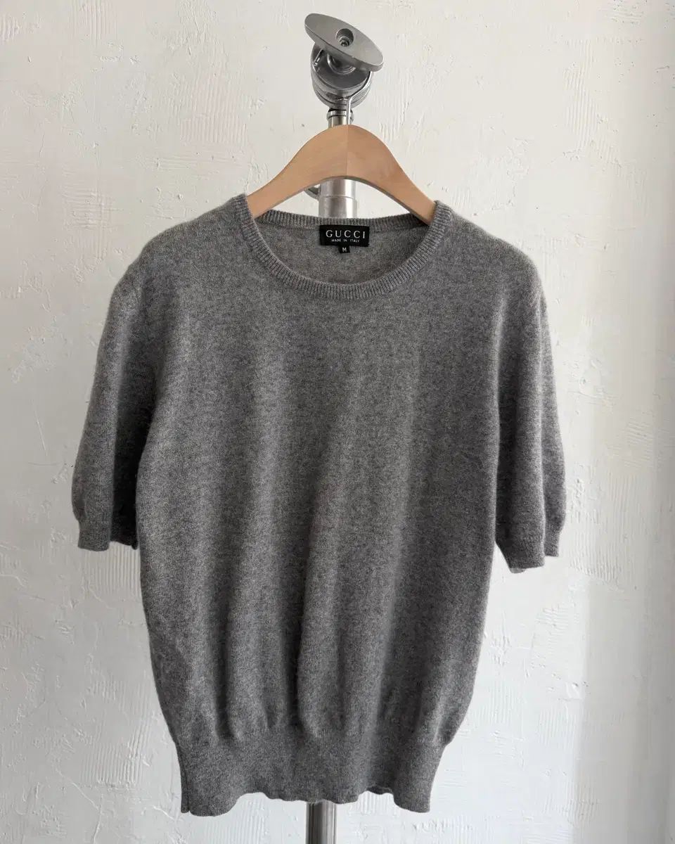 GUCCI グッチ 90s グレー カシミア 半袖 ニット
