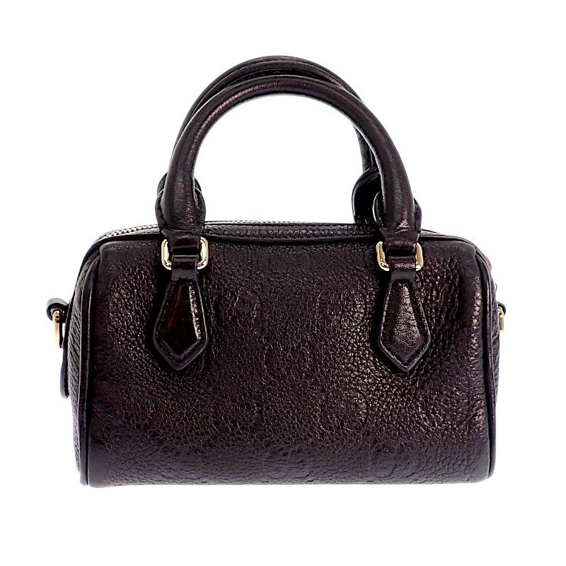 グッチ GUCCI GG エンボス ミニ ボストンバッグ 815256 AAEEM 1000 2WAYバッグ ショルダーバッグ カーフ ブラック ゴールド金具 レディース【中古】【ABランク】